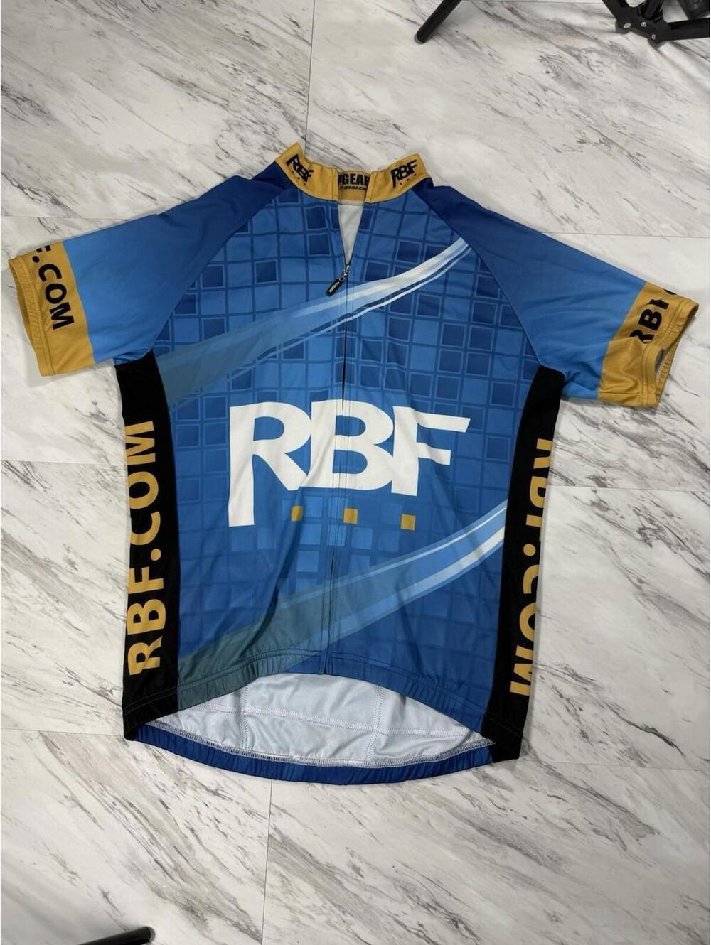 RBF Consulting Cycling Jersey Men’s Blue/Gold Bike Gear L #8